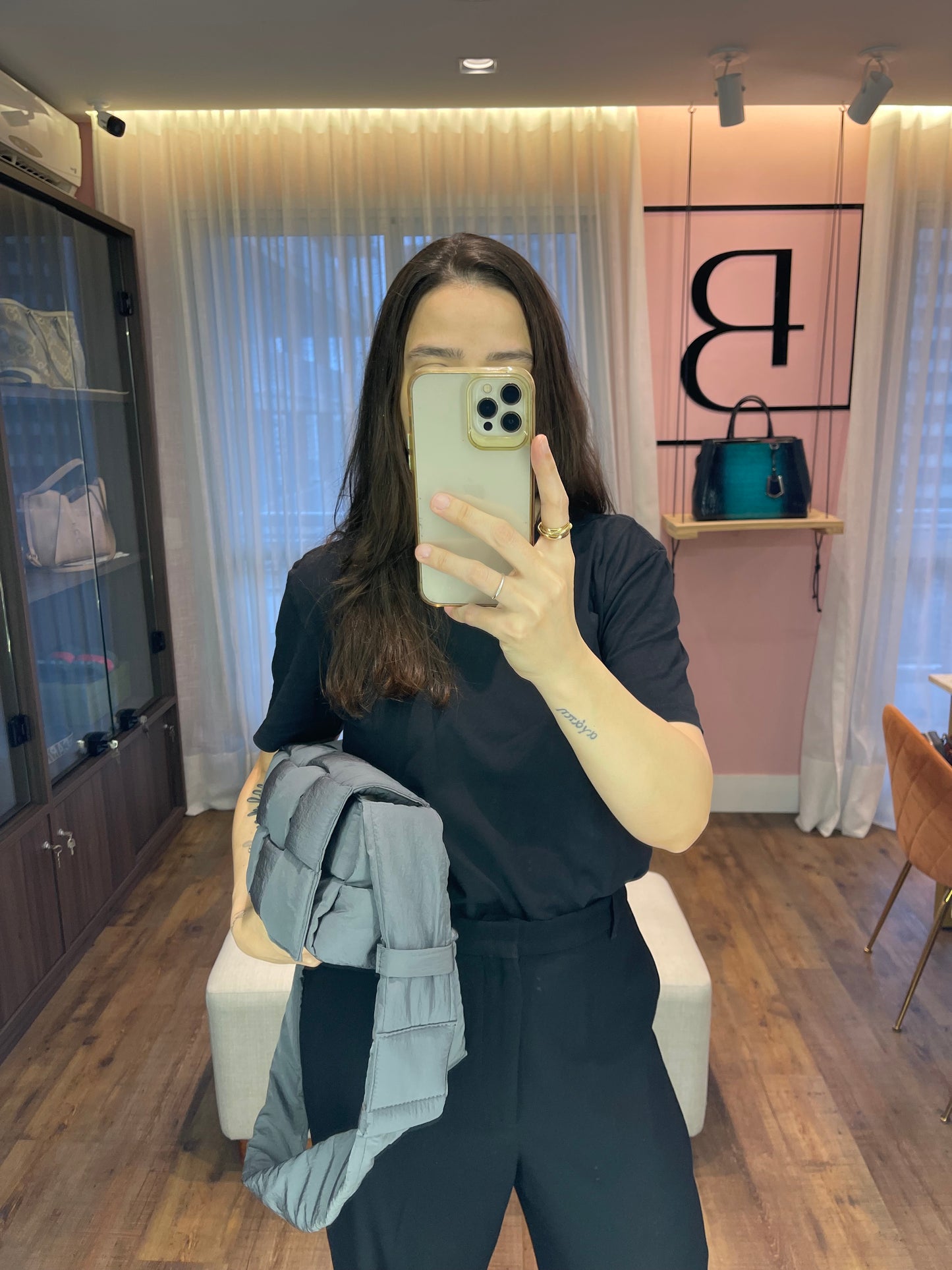 Bottega Veneta Padded Tech Cassette Cinza