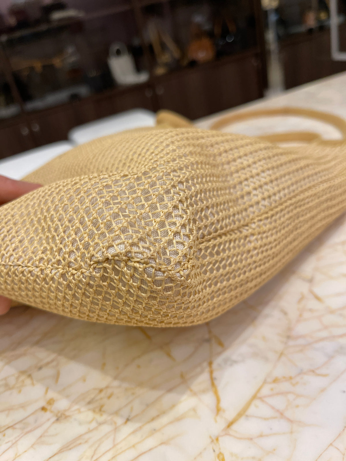 Miu Miu Ivy em Rafia Shoulder Bag