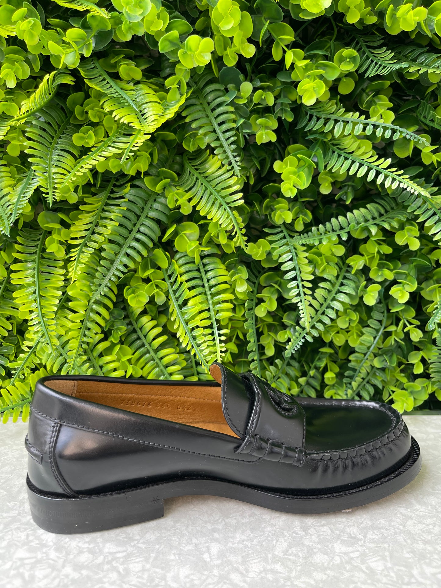 Mocassim Gucci Interlocking G Logo Leather Preto