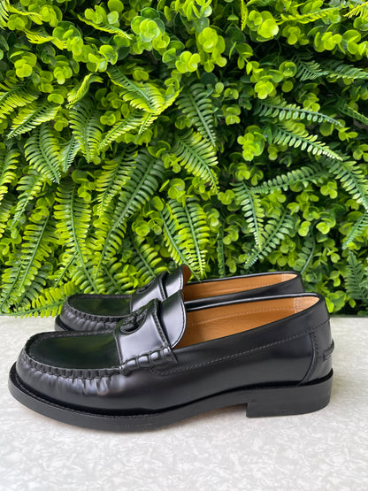 Mocassim Gucci Interlocking G Logo Leather Preto