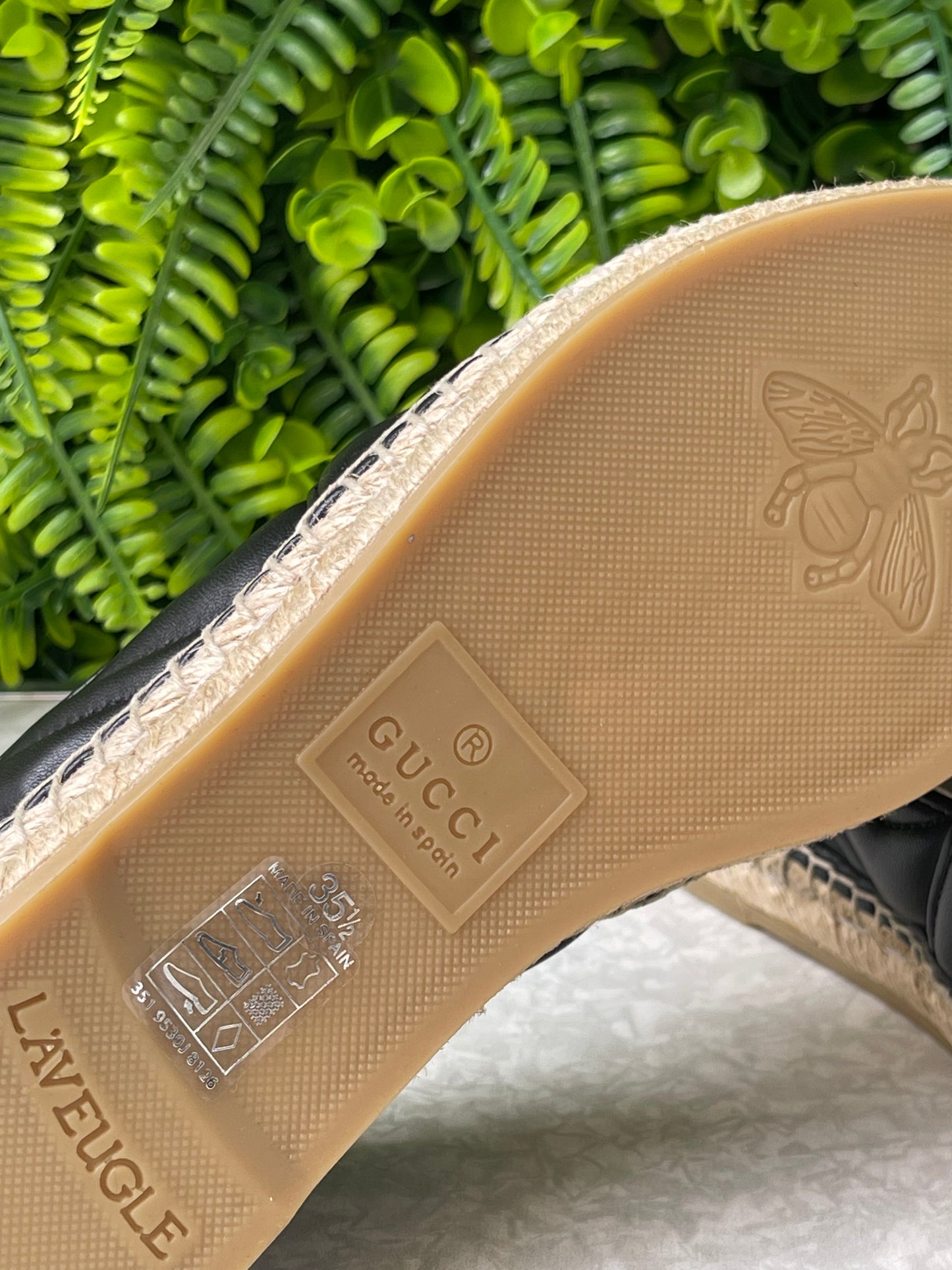 Espadrille Gucci GG Marmont em Couro Matelassê Preto