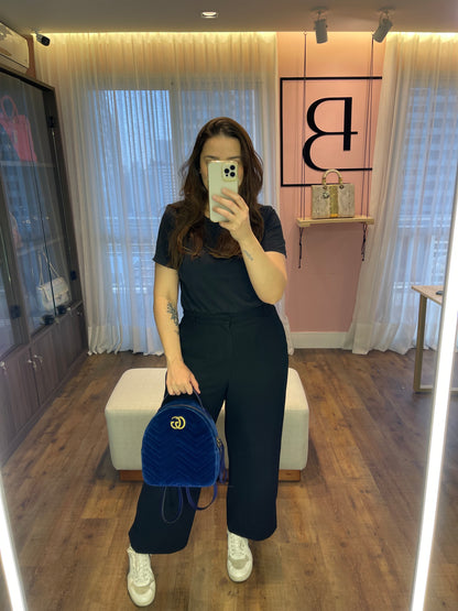 Mochila Gucci Marmont Dome Velvet Azul