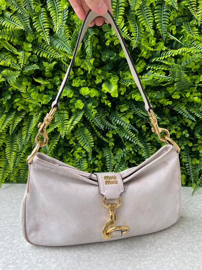 Miu Miu Nappa Shoulder Bag Off White