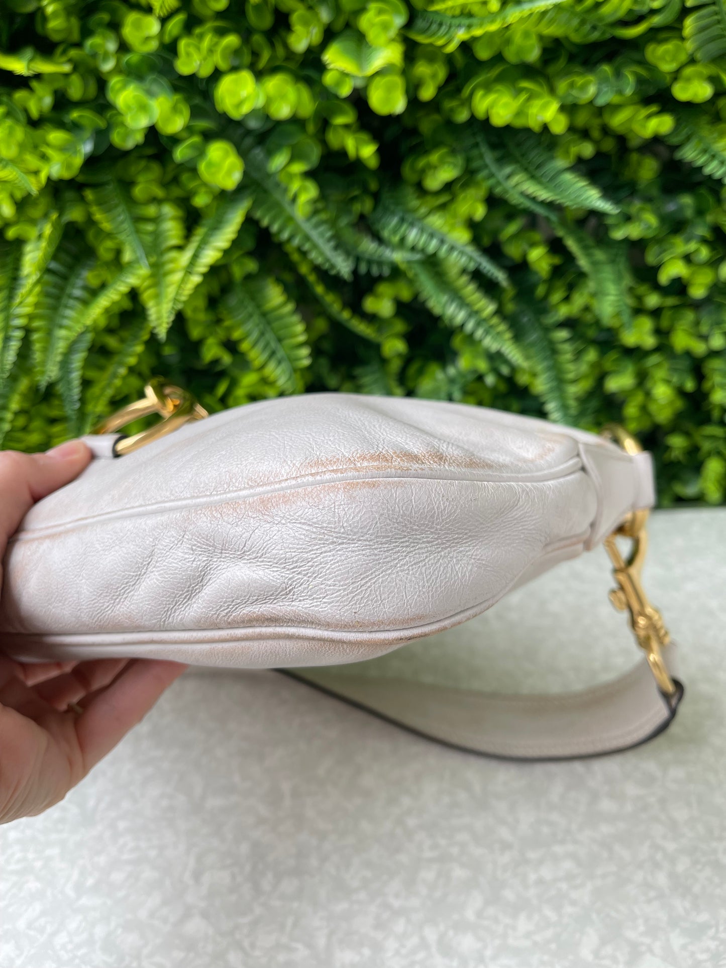 Miu Miu Nappa Shoulder Bag Off White