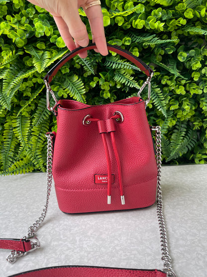 Lancel Mini Bucket em Couro Vermelho