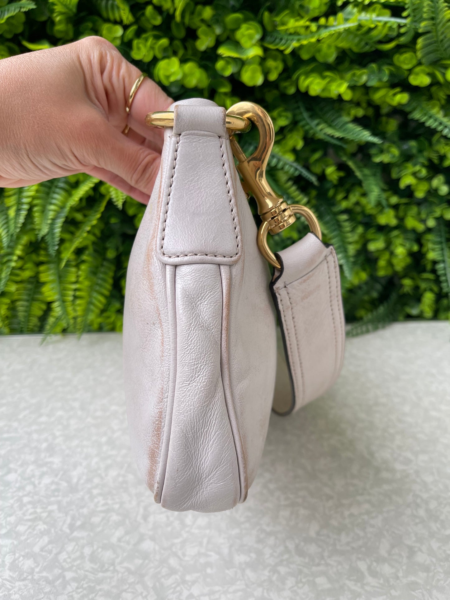 Miu Miu Nappa Shoulder Bag Off White