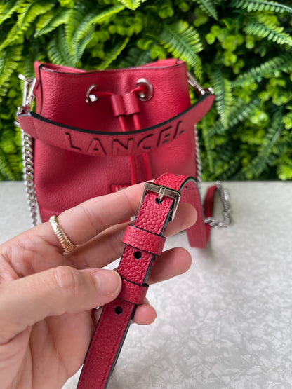 Lancel Mini Bucket em Couro Vermelho