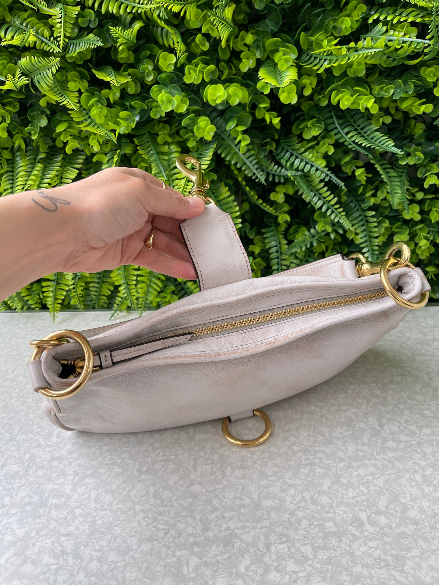 Miu Miu Nappa Shoulder Bag Off White