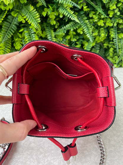 Lancel Mini Bucket em Couro Vermelho