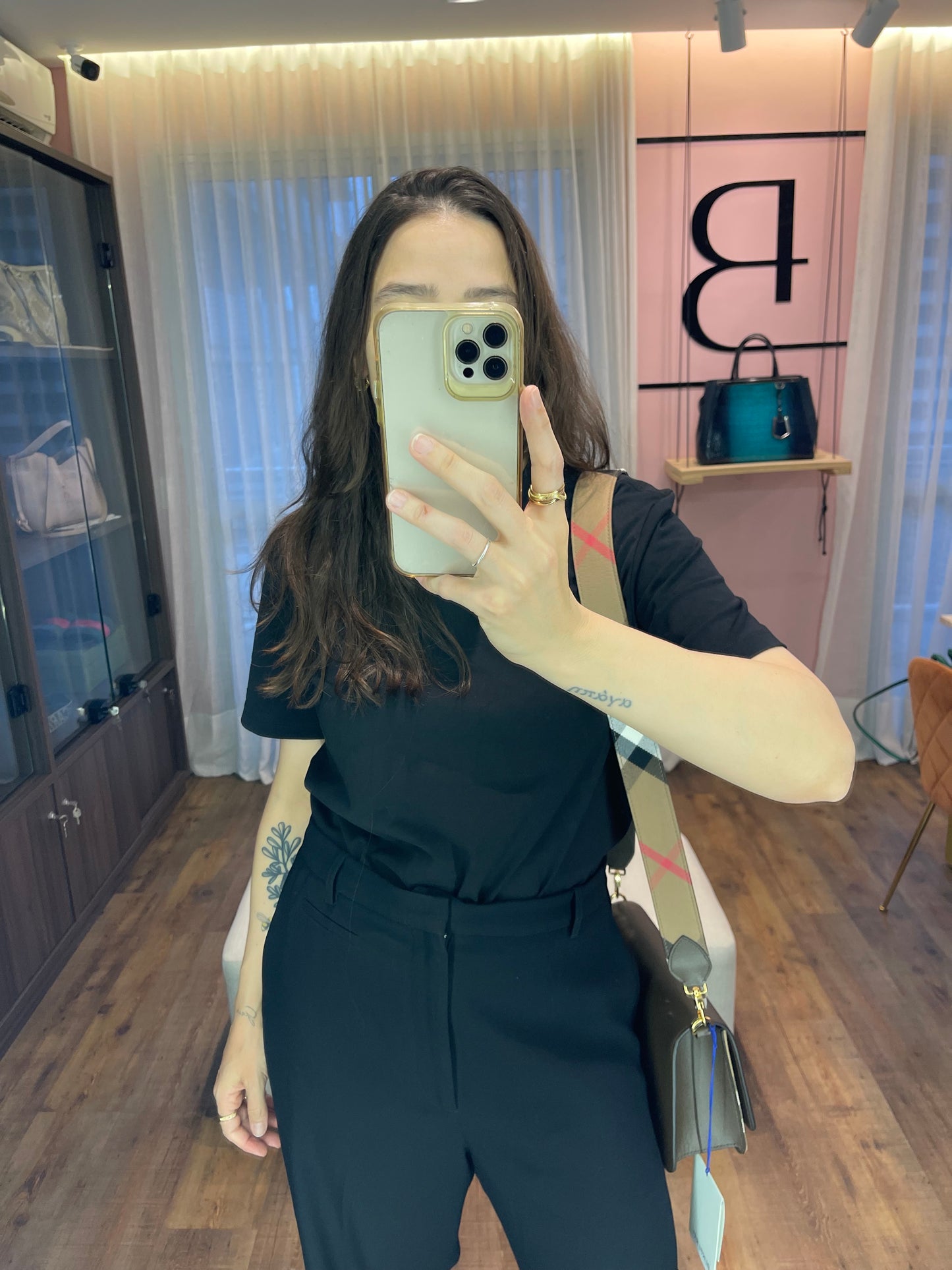 Burberry Mackford Check Marrom