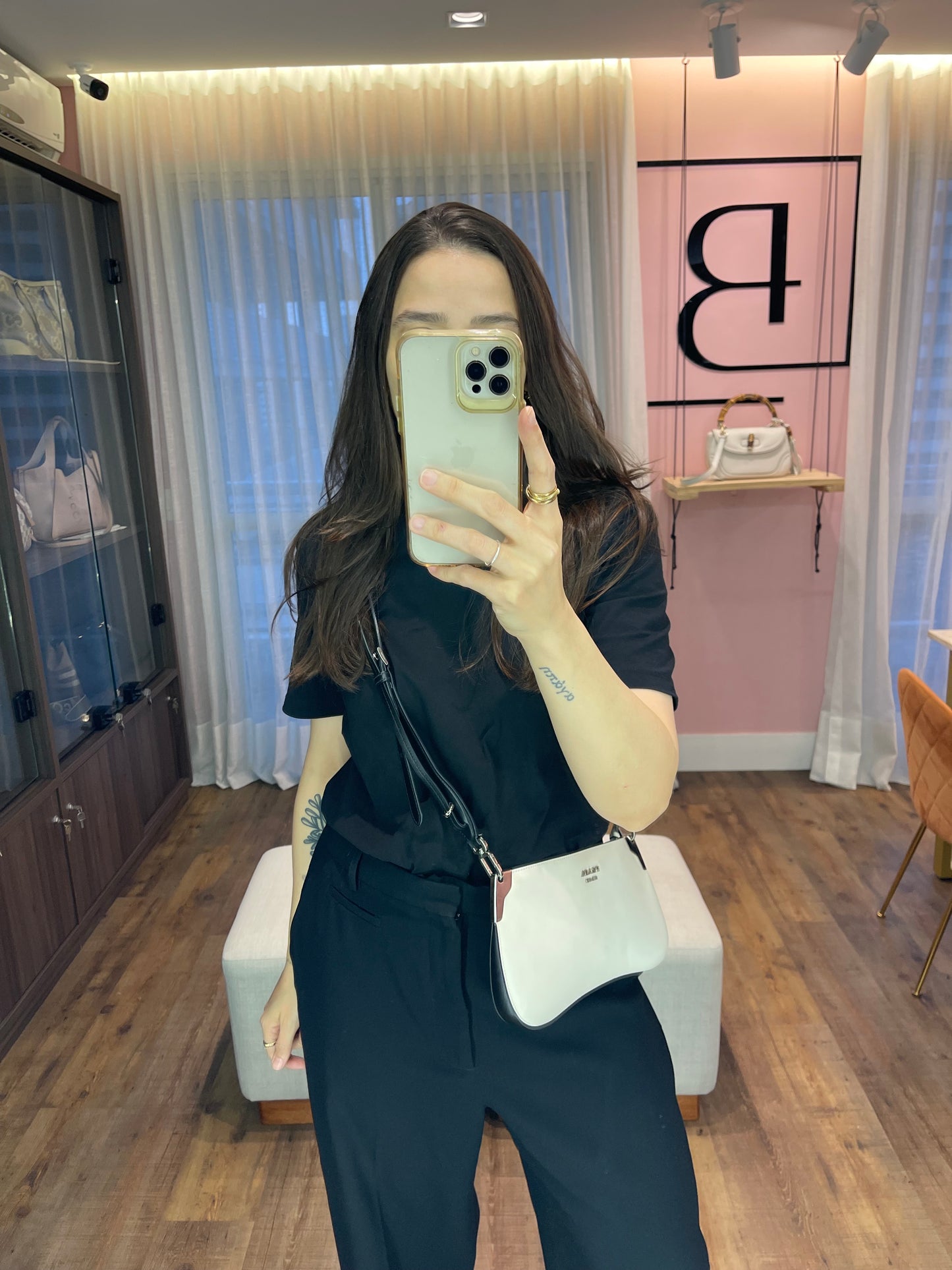 Prada Sidonie Leather Crossbody Branca