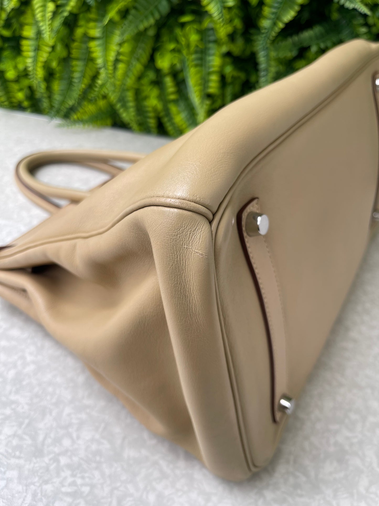 Hermes Birkin 35 em Couro Bege