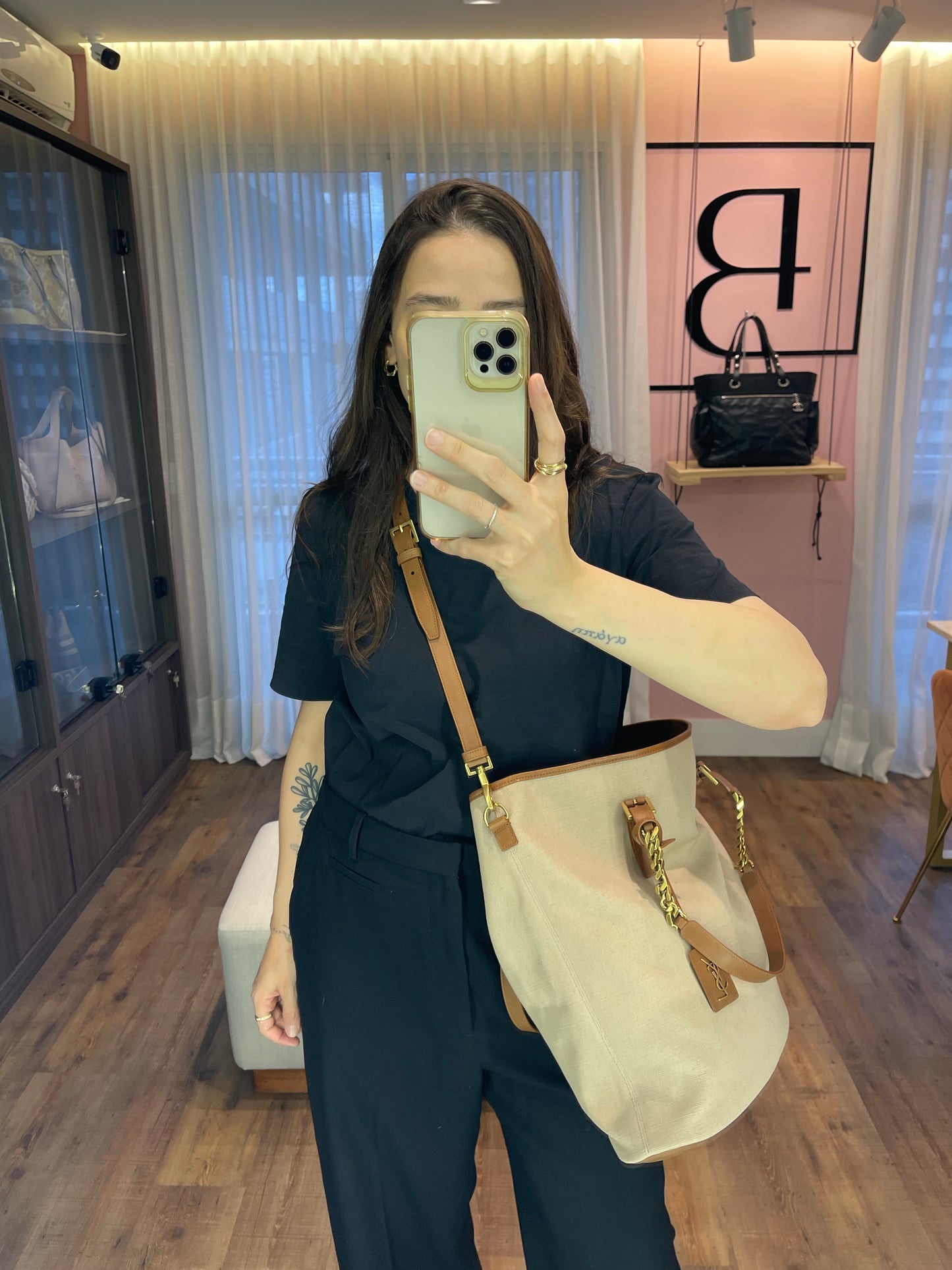 Saint Laurent Cassandre Tag Tote