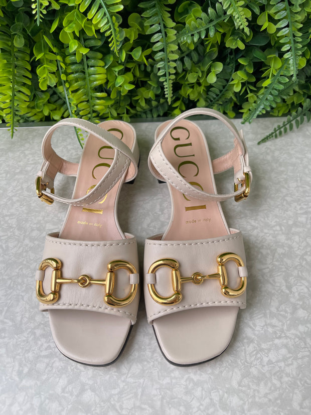 Sandália Gucci Horsebit Off White