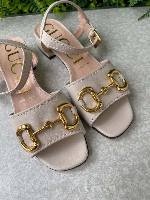 Sandália Gucci Horsebit Off White