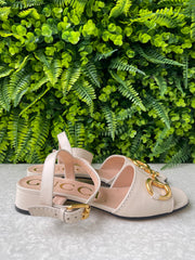 Sandália Gucci Horsebit Off White