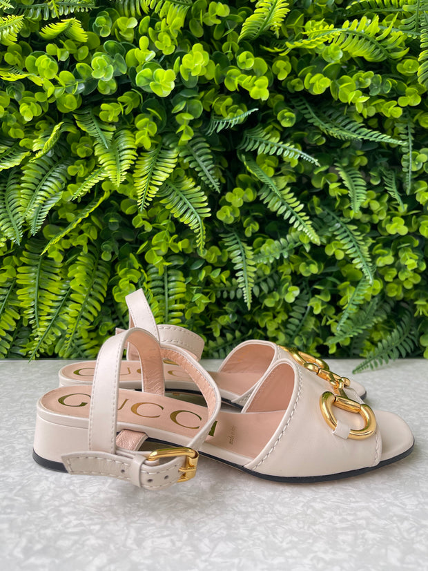 Sandália Gucci Horsebit Off White