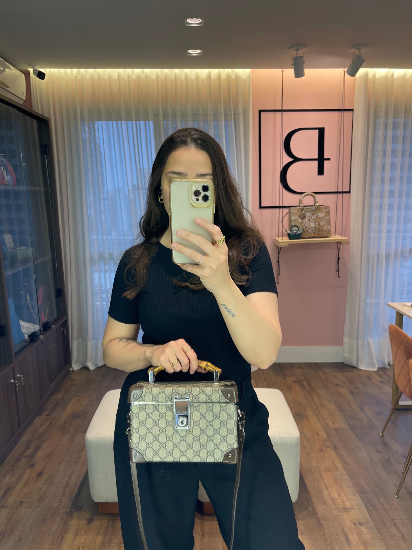 Gucci Bamboo Globe-Trotter GG Canvas