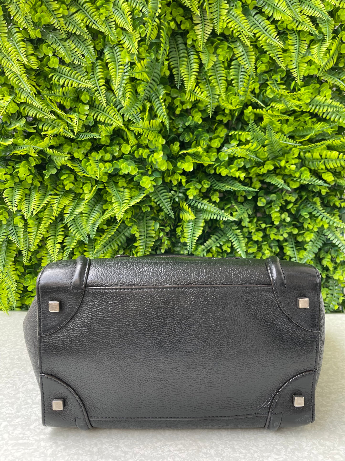 Celine Luggage Tote em Couro Preto