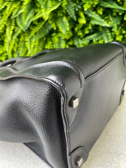 Celine Luggage Tote em Couro Preto