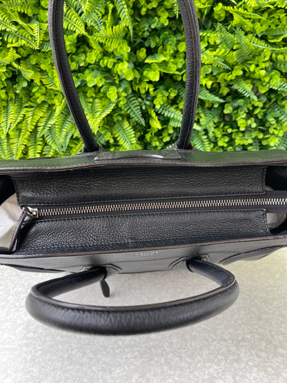 Celine Luggage Tote em Couro Preto
