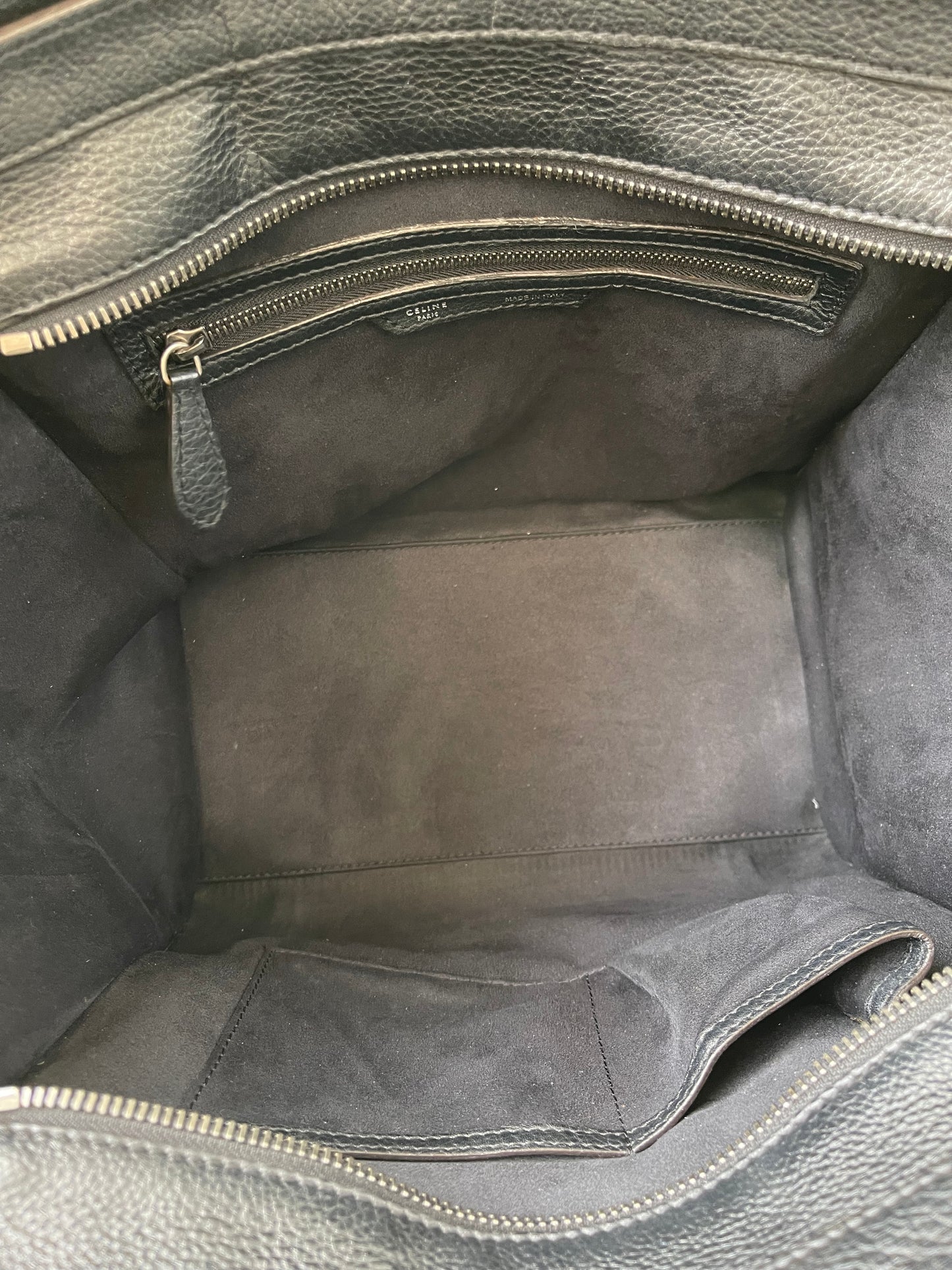 Celine Luggage Tote em Couro Preto