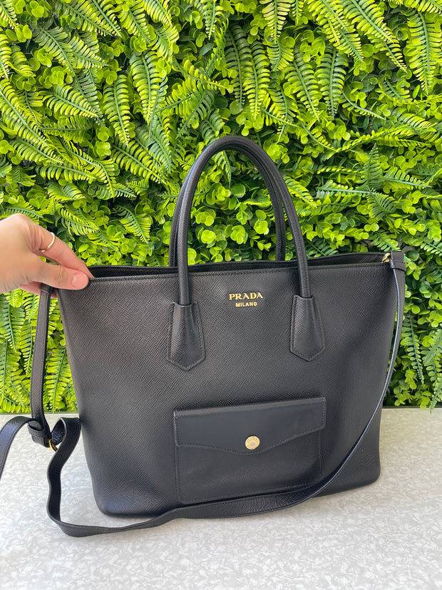 Prada Pre-Owned Saffiano Cuir Preta