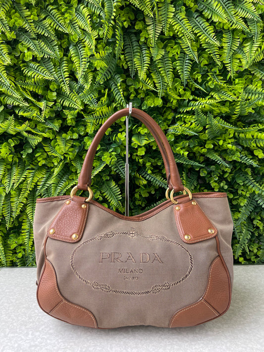 Prada Logo Jacquard Canvas