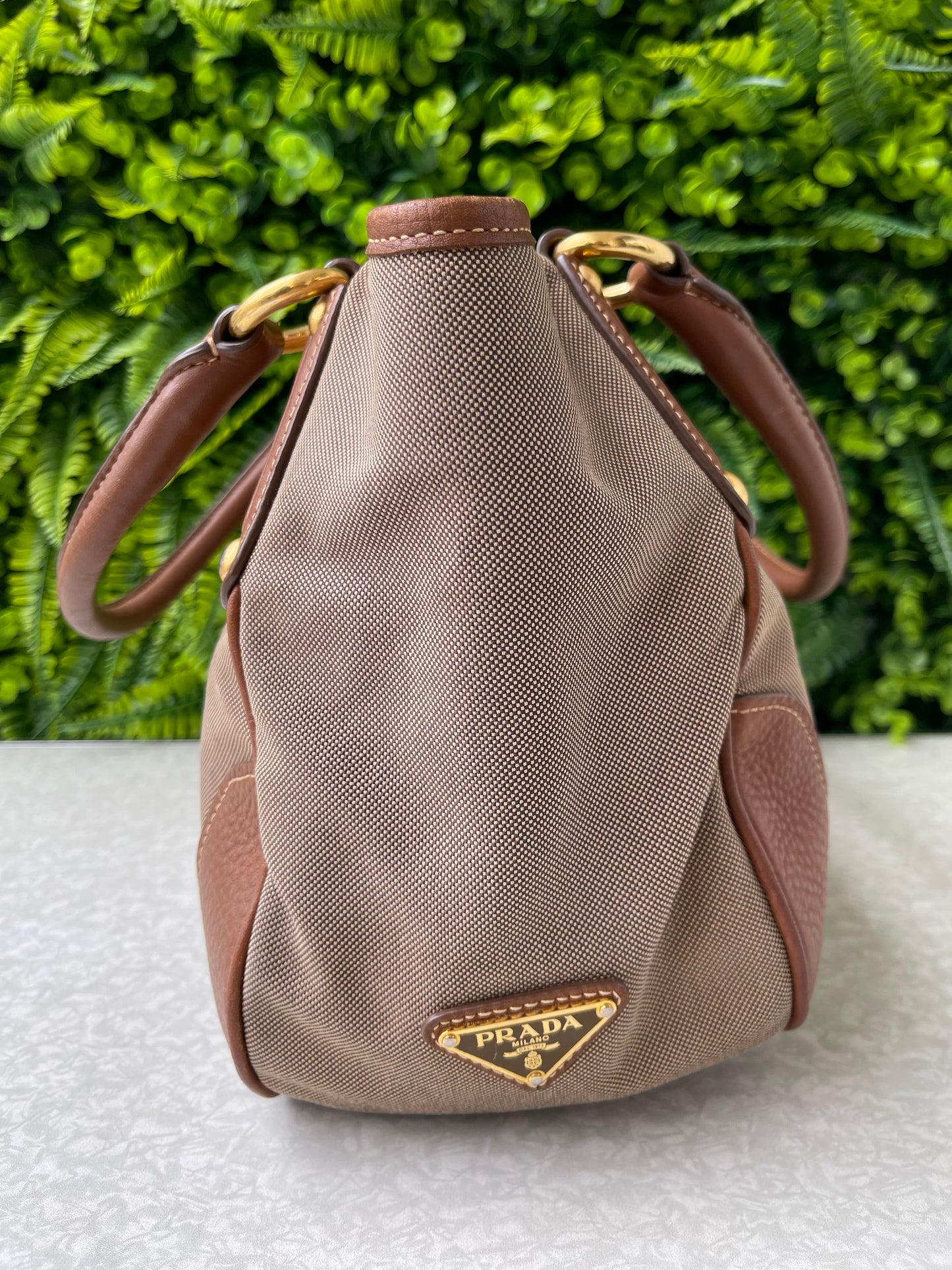 Prada Logo Jacquard Canvas