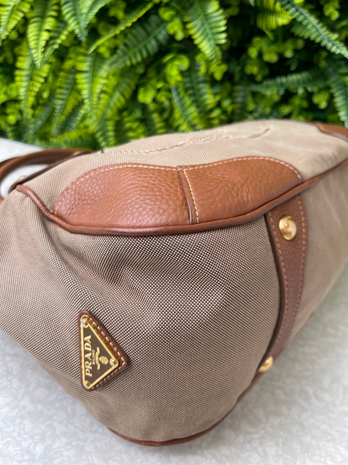 Prada Logo Jacquard Canvas