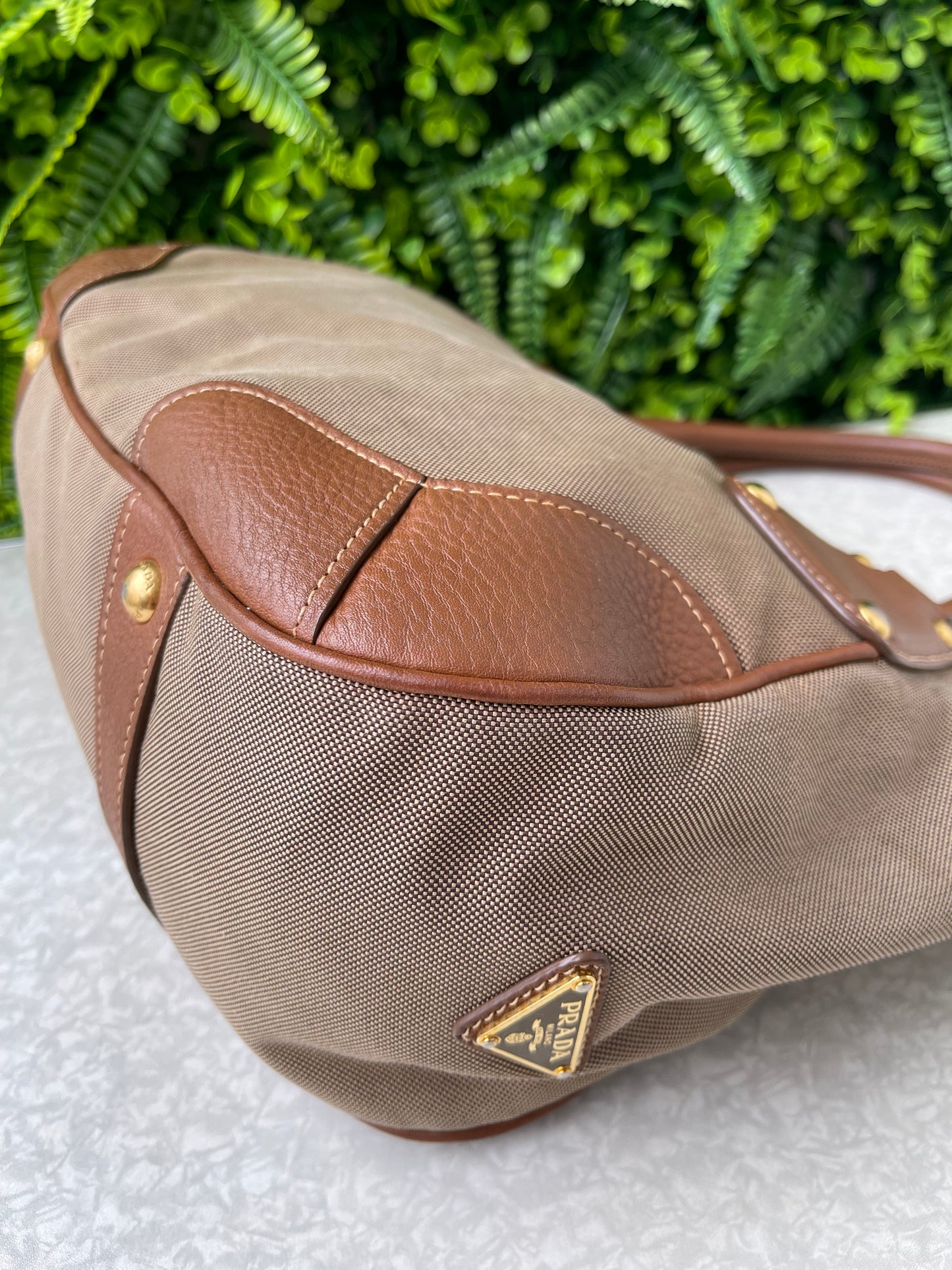 Prada Logo Jacquard Canvas