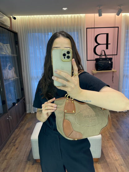 Prada Logo Jacquard Canvas