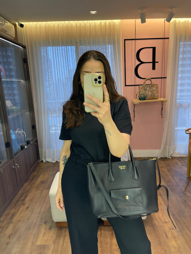 Prada Pre-Owned Saffiano Cuir Preta