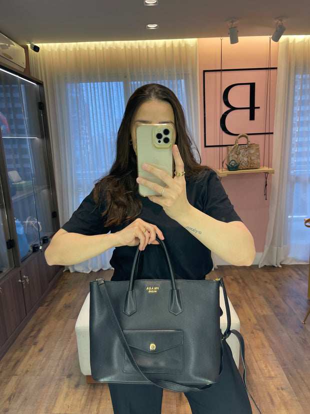 Prada Pre-Owned Saffiano Cuir Preta