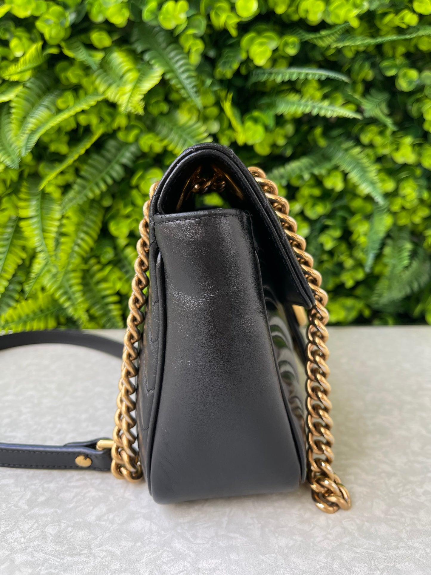 Gucci GG Marmont Small Matelassê Preta
