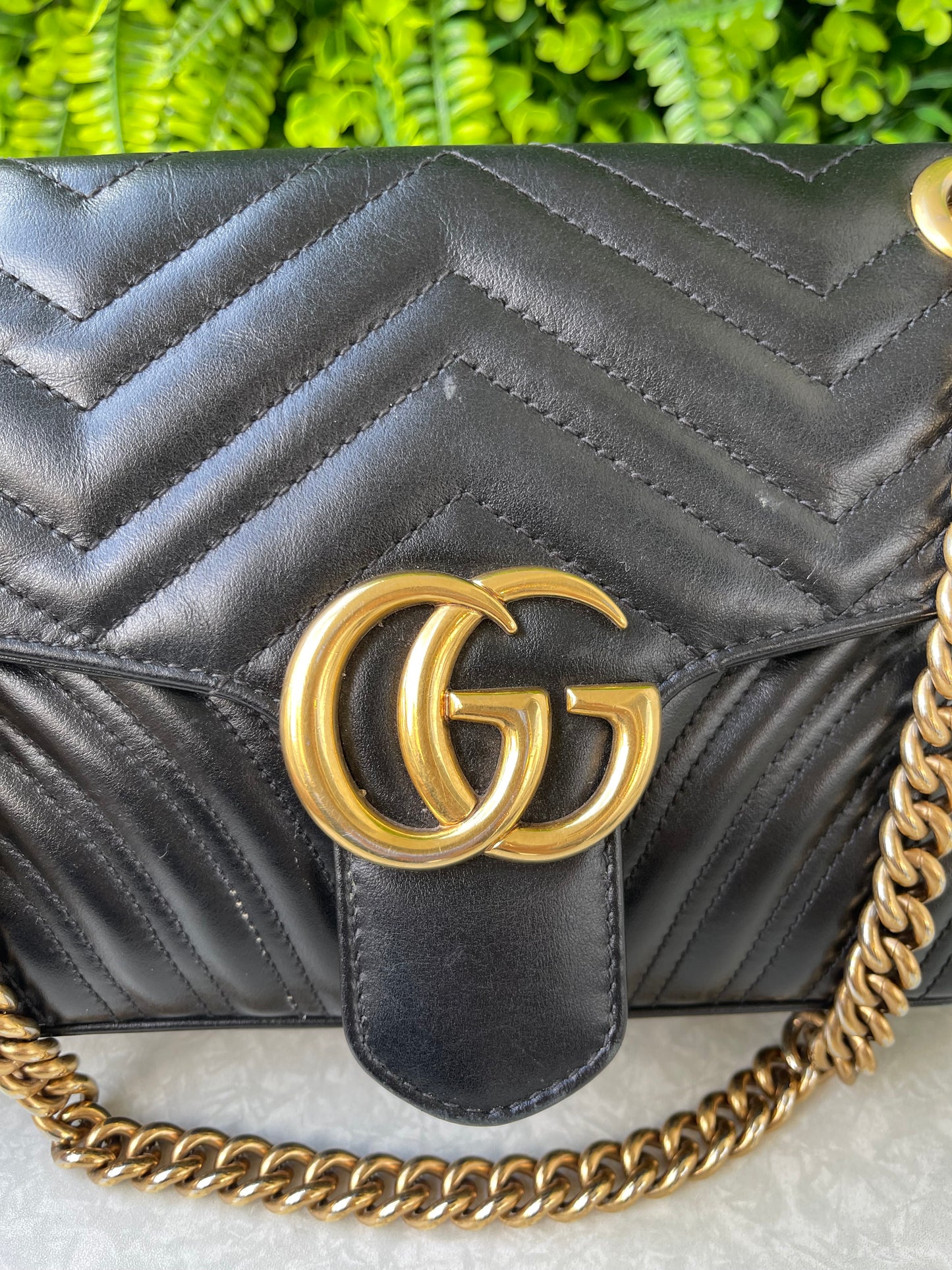 Gucci GG Marmont Small Matelassê Preta