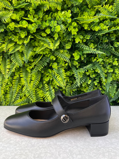 Sapato Christian Dior Mary Jane em Couro Preto