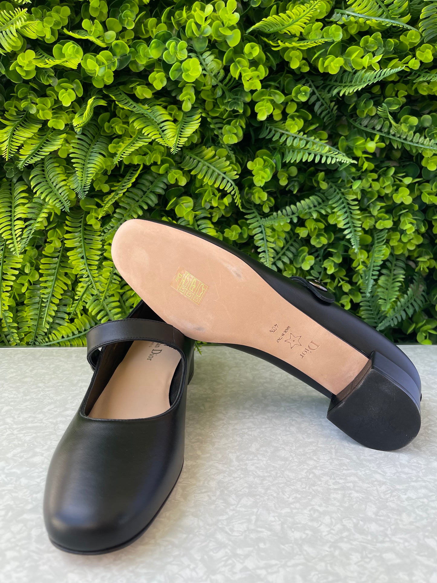 Sapato Christian Dior Mary Jane em Couro Preto