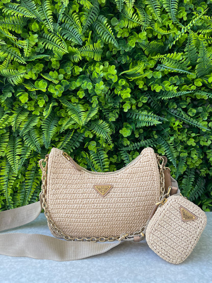 Prada Re-edition 2005 em Raffia