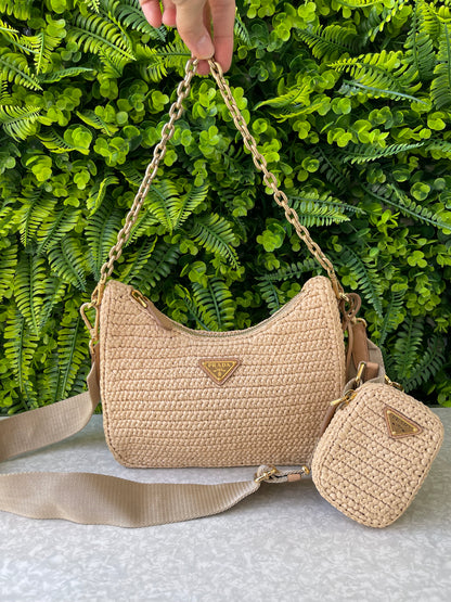 Prada Re-edition 2005 em Raffia