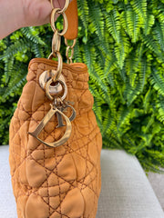 Dior Orange Quilted Cannage Soft Leather Medium Hobo