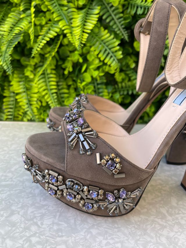 Sandália Prada Grey Suede