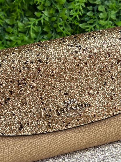 Carteira Coach Nude Glitter