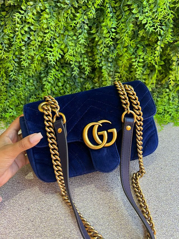 Gucci Marmont Velvet Azul