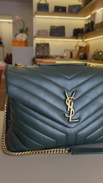 Saint Laurent Loulou Matelassê Verde