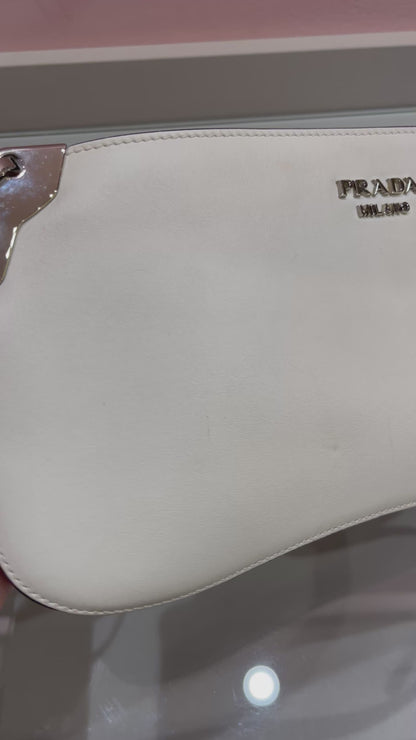 Prada Sidonie Leather Crossbody Branca
