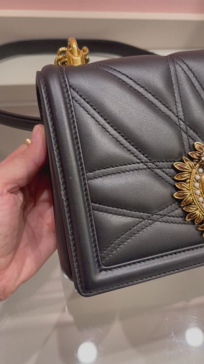 Dolce & Gabbana Devotion Couro Matelassê Preto