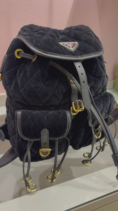 Mochila Prada Cousaire Velvet Preto