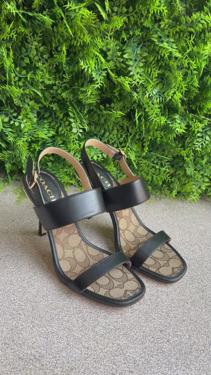 Sandalia Coach Monogram Preta