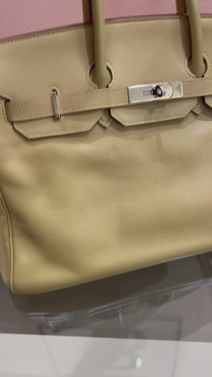 Hermes Birkin 35 em Couro Bege